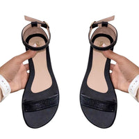 Sandalias Planas Casuales con Detalles de Brillo para Mujer