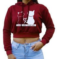 Buzo Buso, Hoodies Gatos Mujer VINOTINTO