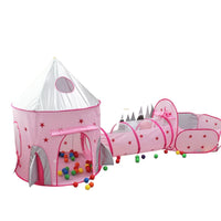 Carpa de Juego Tipo Castillo Infantil con Túnel Plegable para Niños