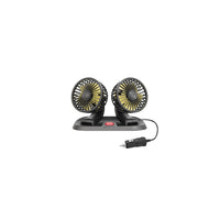 Ventilador de Doble Cabeza Giratoria de 12V para Carro