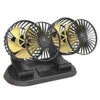Ventilador de Doble Cabeza Giratoria de 12V para Carro