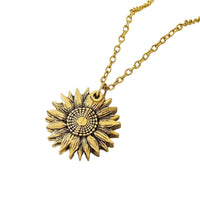 Collar con Dije de Girasol Sunshine Incluye Caja de Regalo Elegante