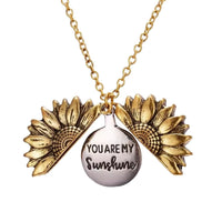 Collar con Dije de Girasol Sunshine Incluye Caja de Regalo Elegante