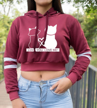 Buzo Buso, Hoodies Gatos Mujer VINOTINTO